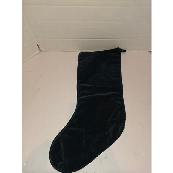 Vintage Needlepoint Embroidered Christmas Stocking Snowman Velvet Backing - Picture 3 of 5